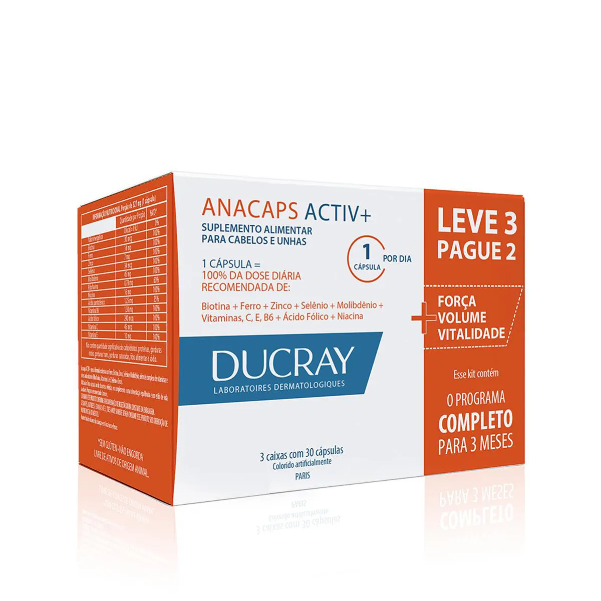 Polivitamínico Anacaps Activ+ Cabelos e Unhas 90 cápsulas — | Farmácia Resyla