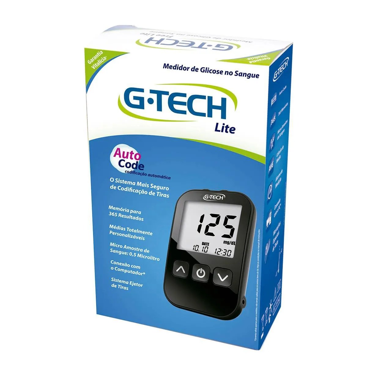 Medidor de Glicose G-Tech Lite Kit com 1 Aparelho + 1 Lancetador + 10 Lancetas + 10 Tiras Teste — | Farmácia Resyla