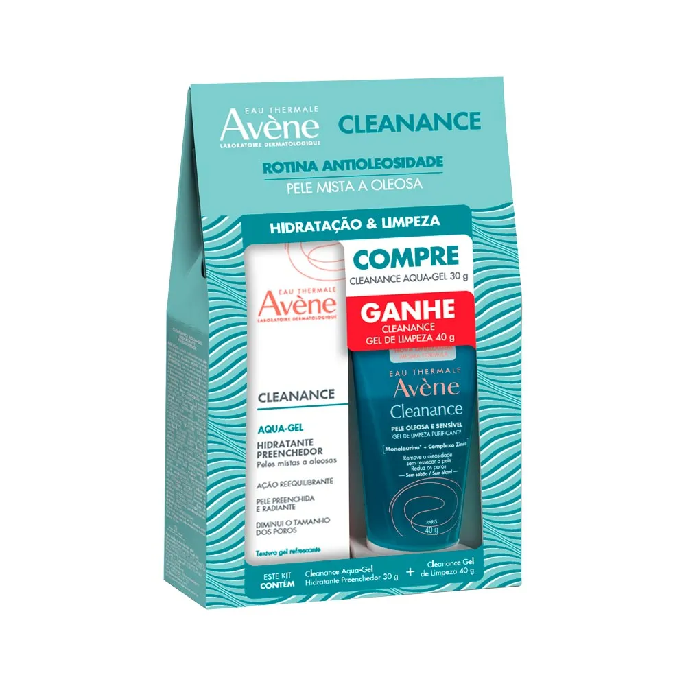 Kit Hidratante Avène Aqua-gel + Gel De Limpeza Cleanance 40g — Avène | Farmácia Resyla