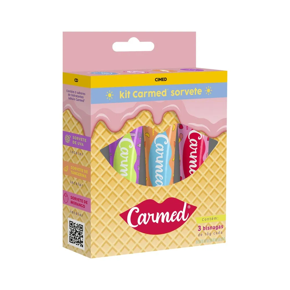 Kit Hidratante Labial Carmed Sorvete 10g 3 Unidades — | Farmácia Resyla