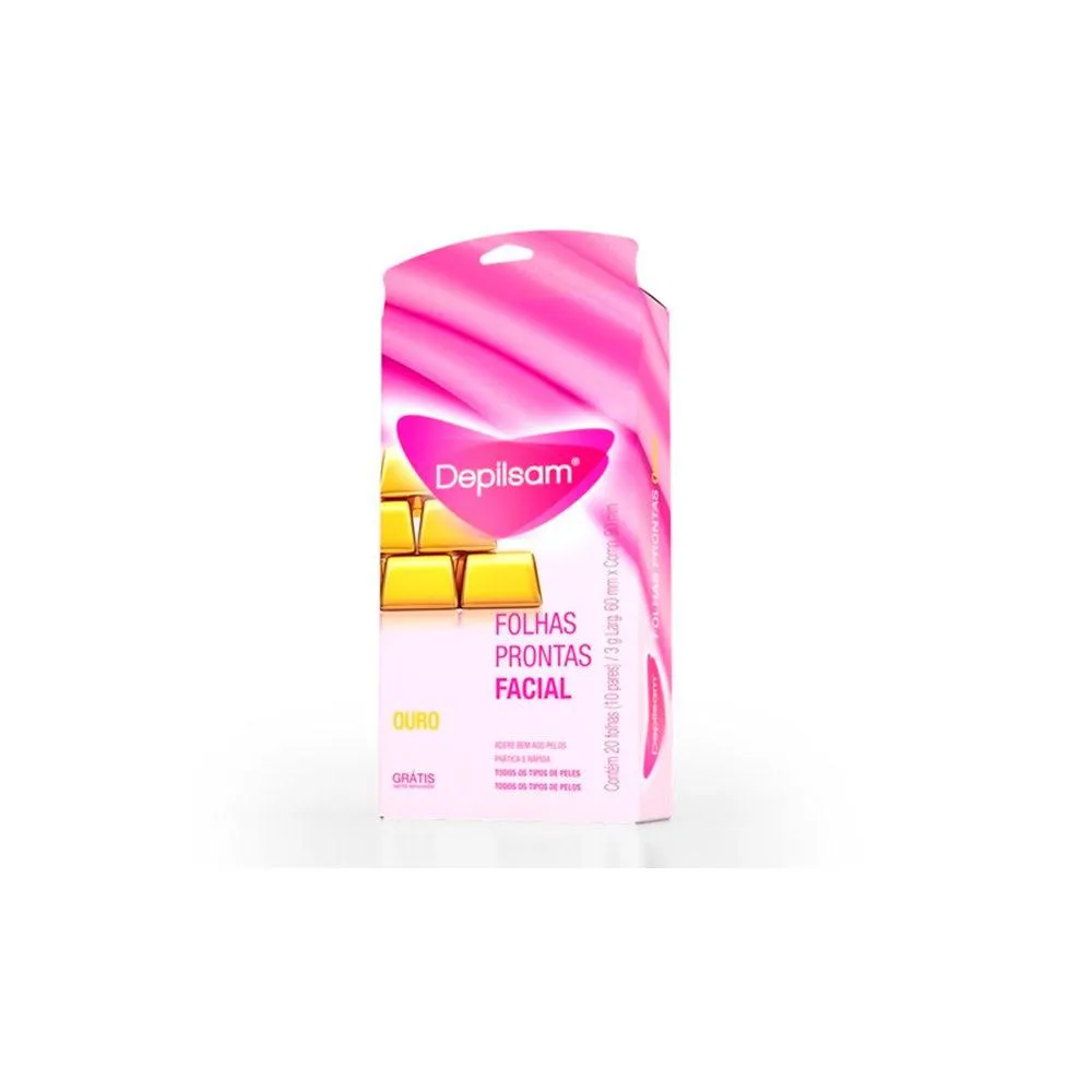 Folhas Prontas para Depilação Facial Depilsam Ouro 20fls — Depilsam | Farmácia Resyla