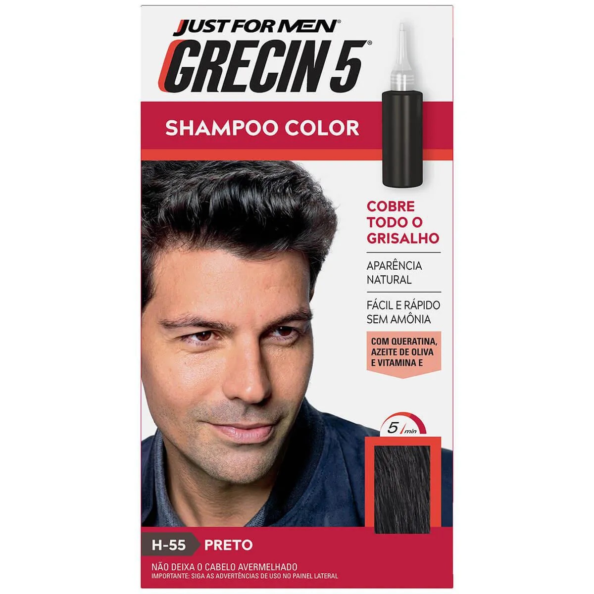 Shampoo Tonalizante Grecin Masculino - Preto — | Farmácia Resyla