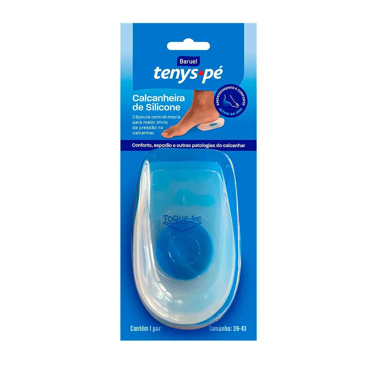 Calcanheira de Silicone Tenys Pé Tamanho 39 a 43 com 1 par — Tenys Pé | Farmácia Resyla
