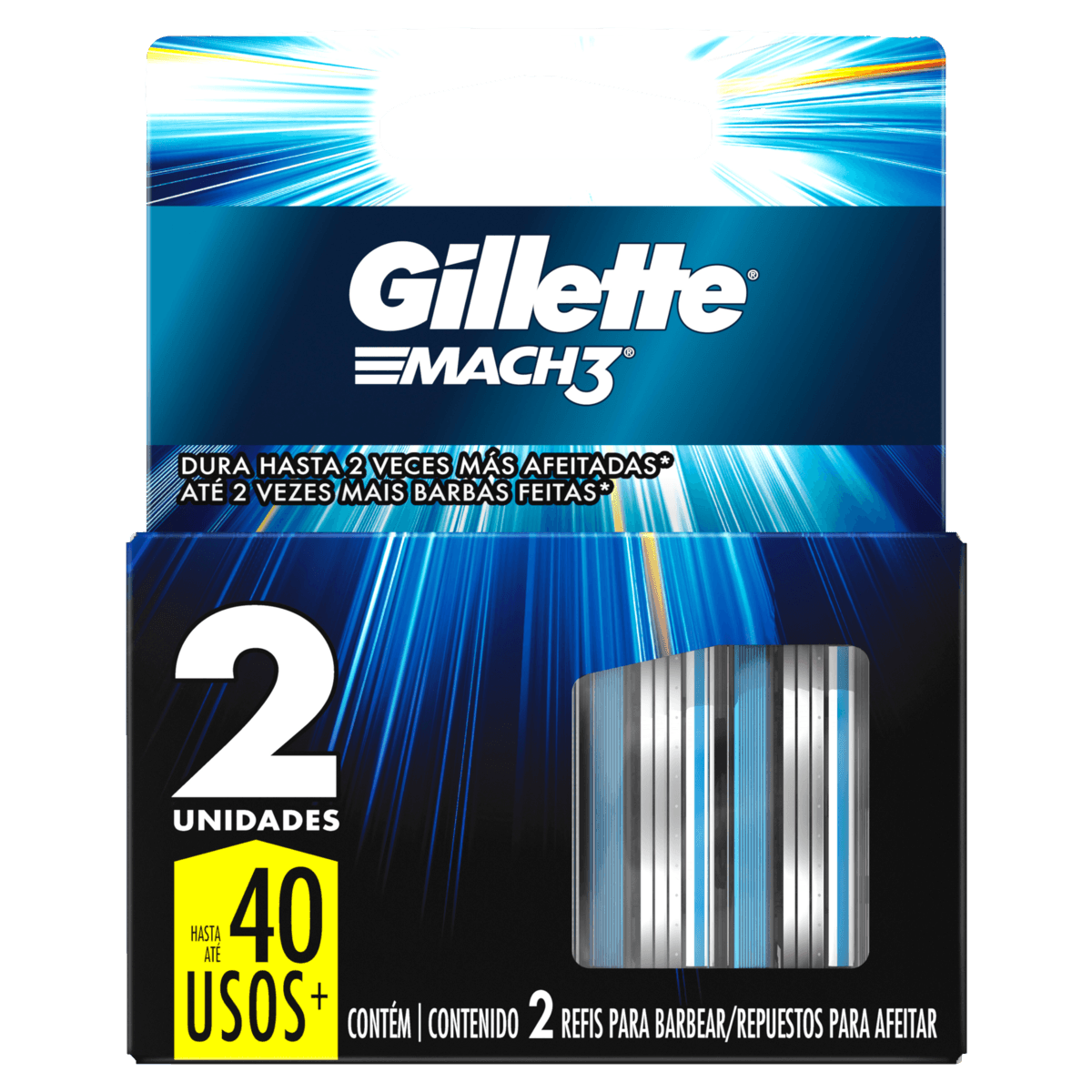 Lâmina Gillette Mach3 Regular Com 2 Unidades — Gillette | Farmácia Resyla