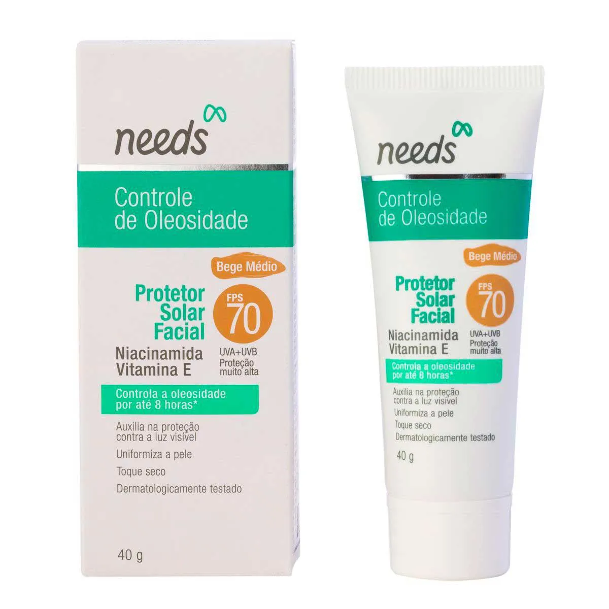Protetor Solar Facial Needs Controle de Oleosidade Bege Médio FPS 70 40g — Needs | Farmácia Resyla
