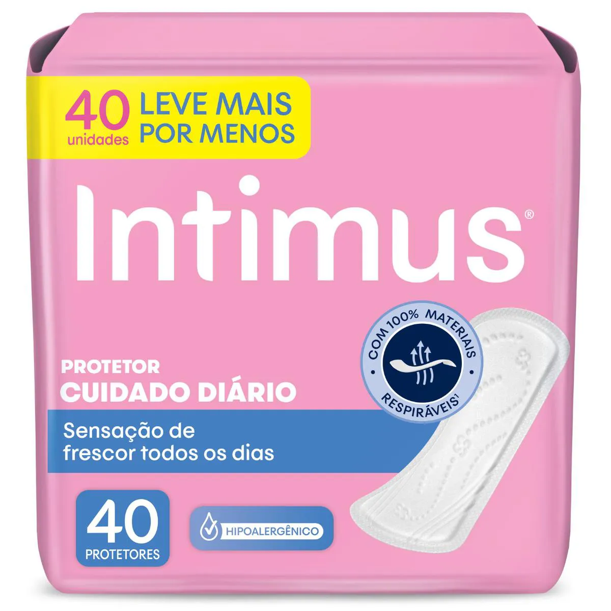 Protetor Diário Intimus Cuidado Diário sem Perfume 40 Unidades — Intimus | Farmácia Resyla