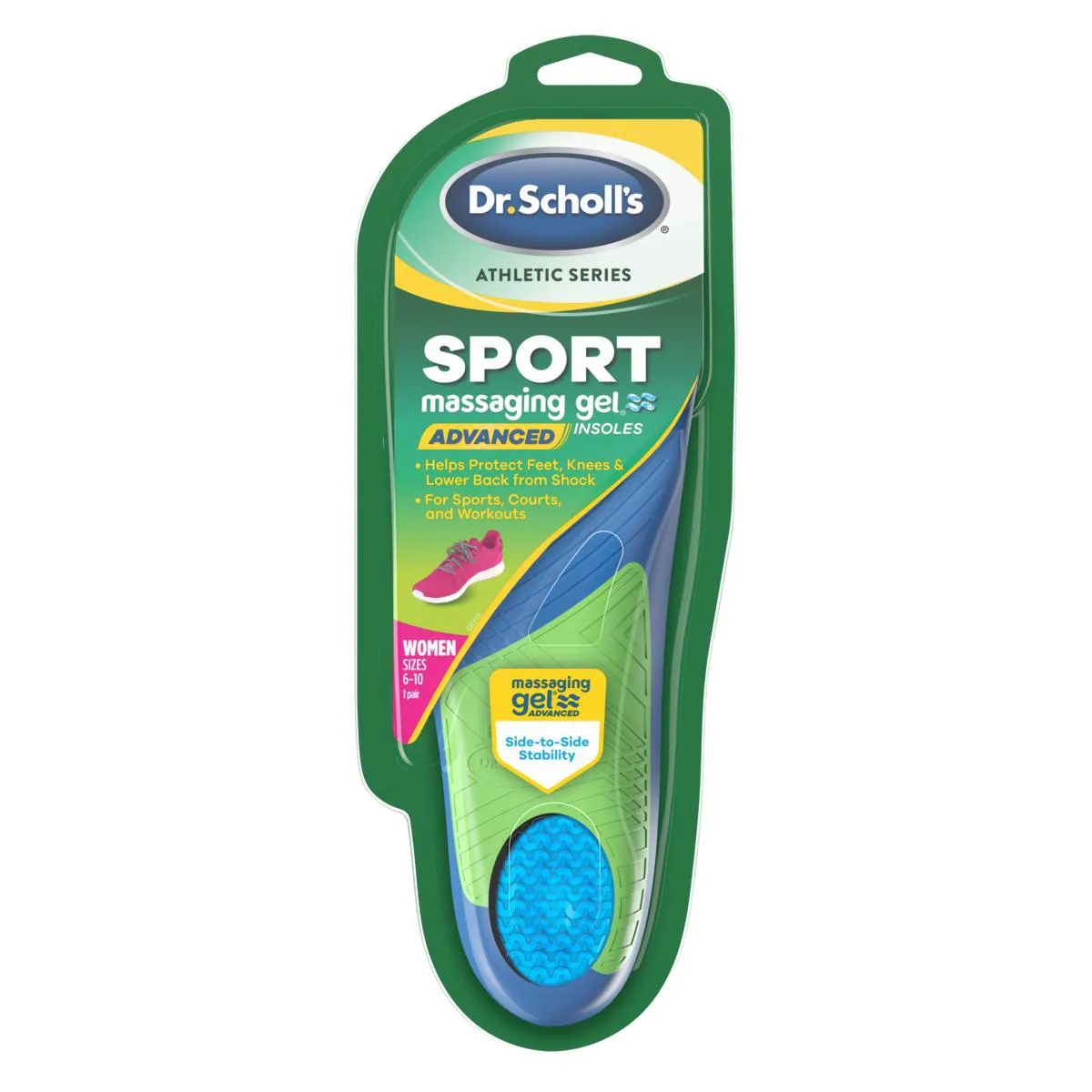 Palmilha de gel Dr Scholls Athletic Series Sport Women Azul Transparente 1 par — | Farmácia Resyla