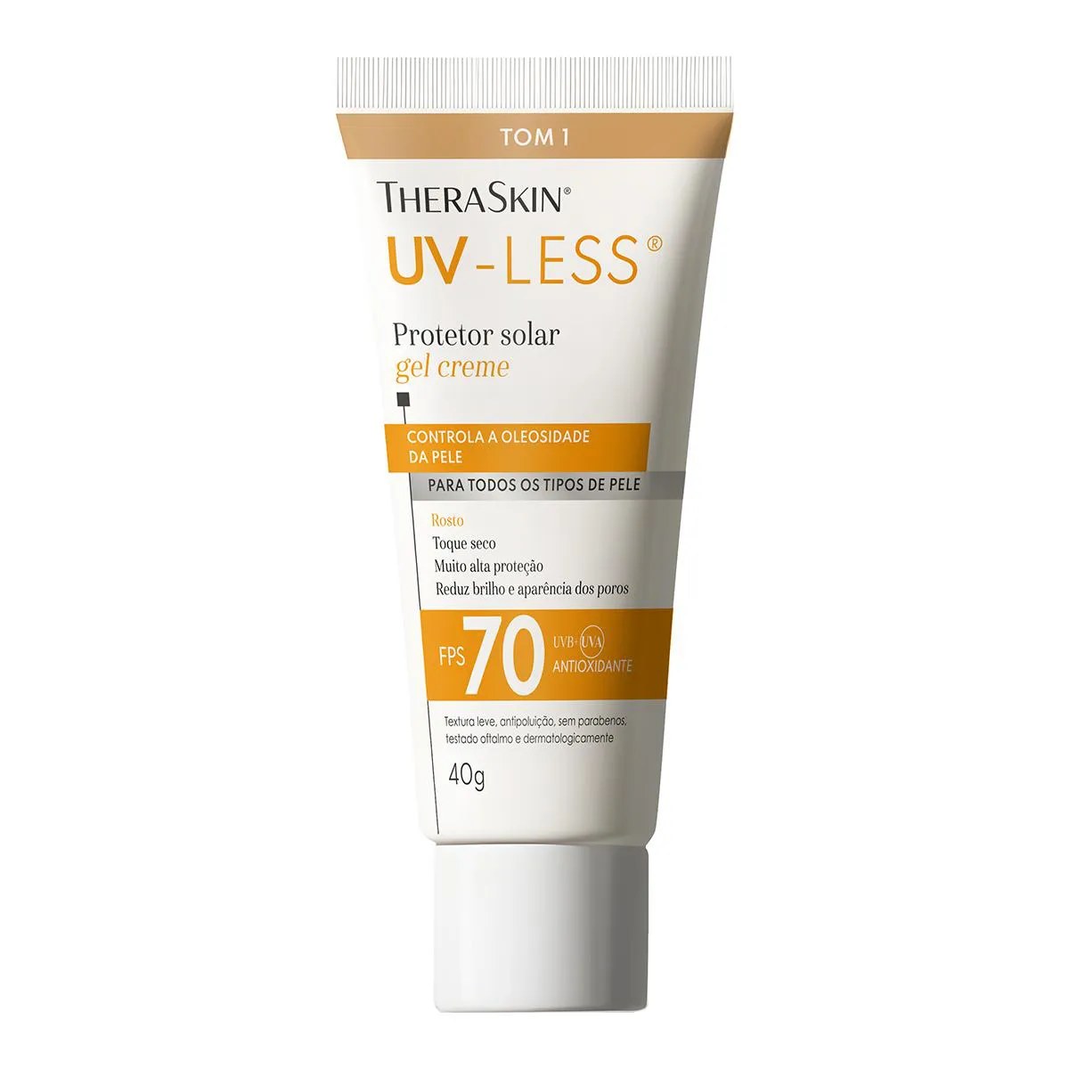 Protetor Solar Facial TheraSkin UV-Less FPS 70 Gel Creme Tom 1 40g — | Farmácia Resyla