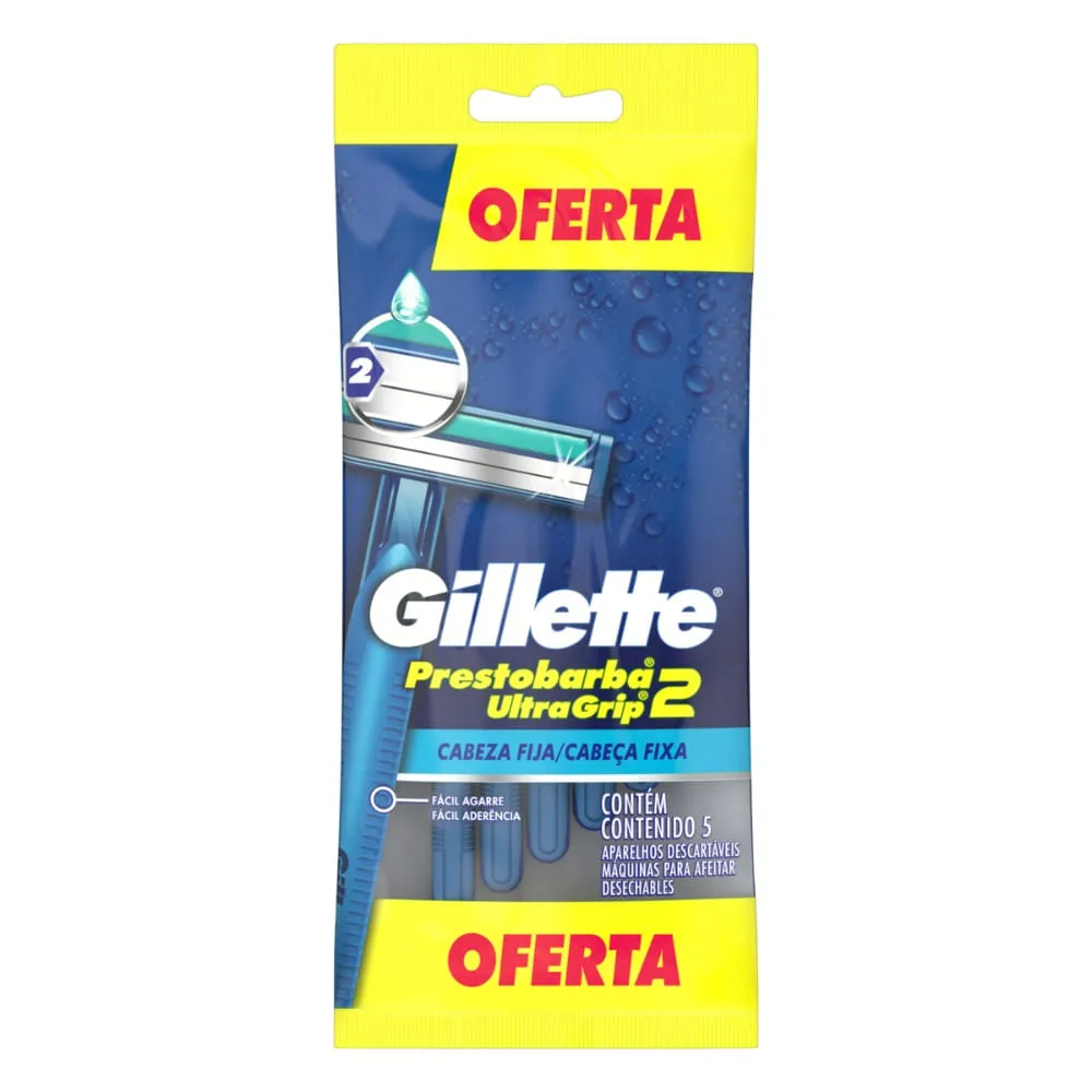 Aparelho Prestobarba Descartavel Com 5 Ultragrip 2 — | Farmácia Resyla
