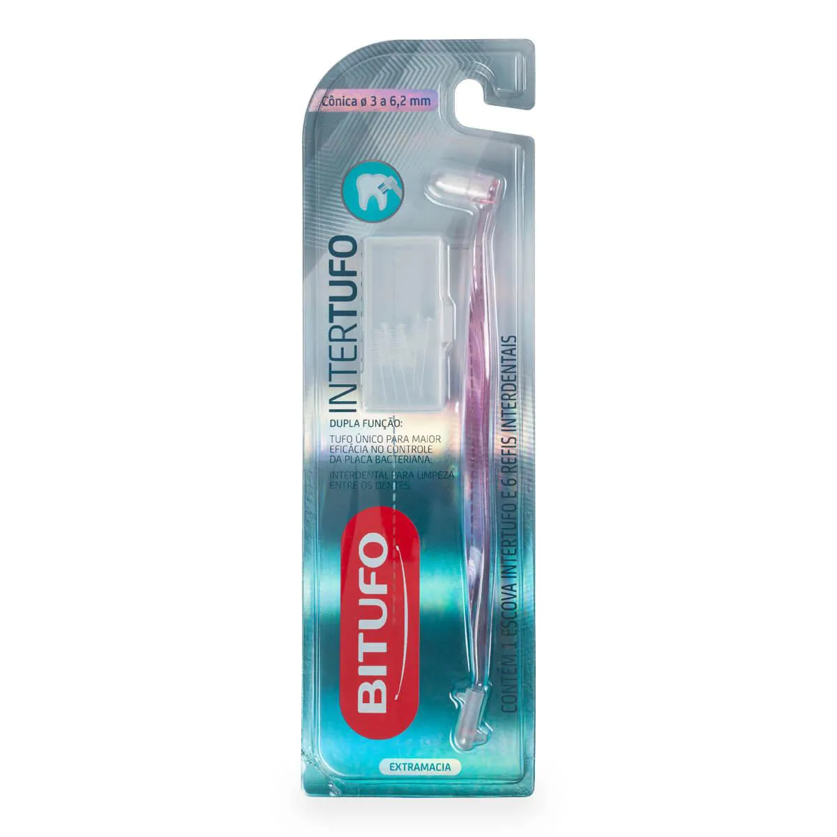 Escova de Dente Bitufo Intertufo Cônica com 1 unidade + 6 refis interdentais — | Farmácia Resyla