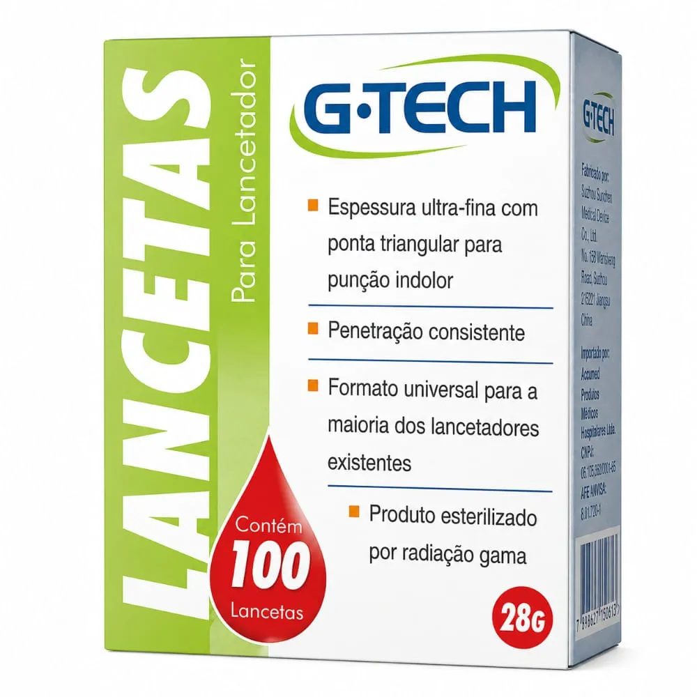 Lancetas Para Lancetador 28g G-tech 100 Unidades — | Farmácia Resyla