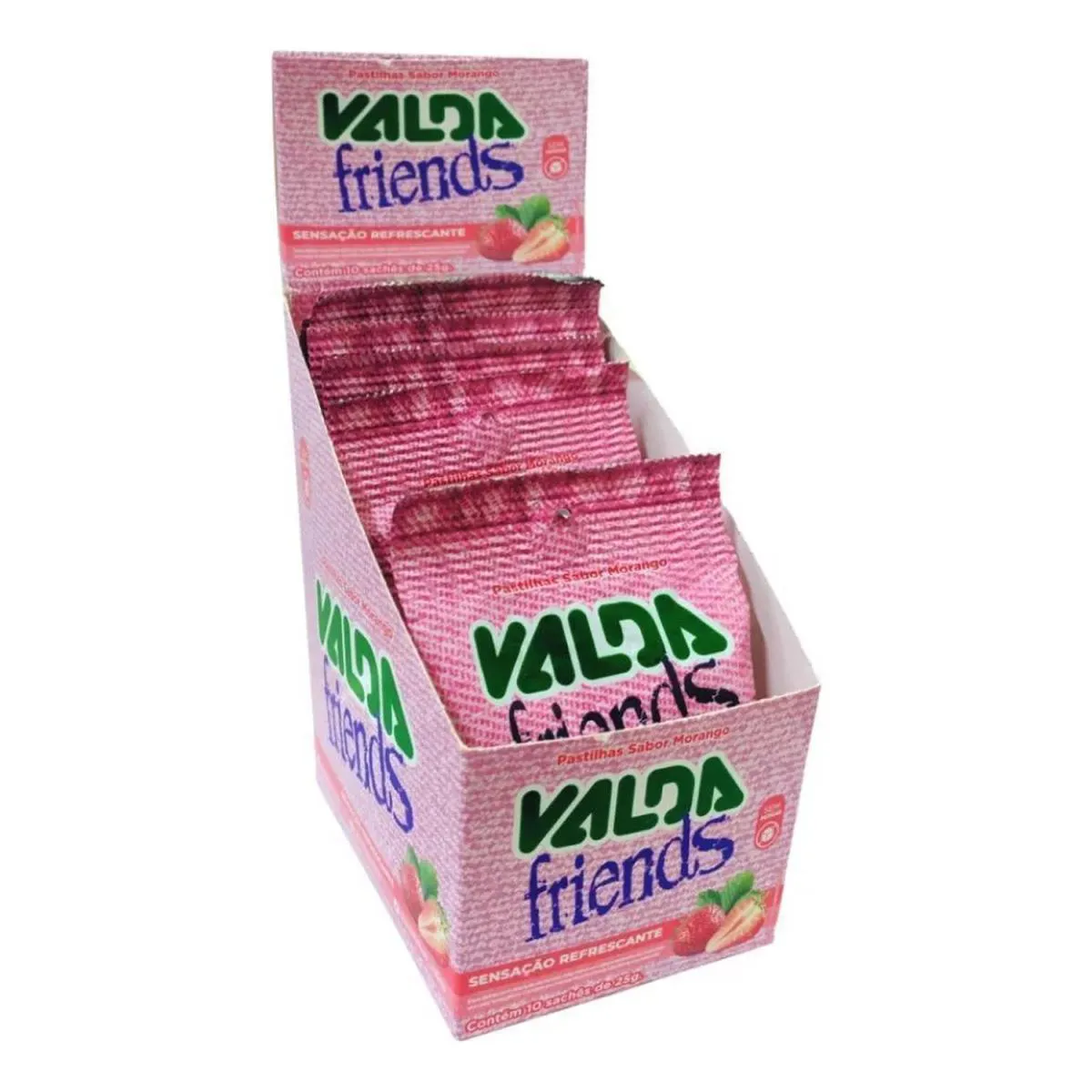 Valda Friends Pastilha Sabor Morango 10 Sachês de 25g Cada — Valda | Farmácia Resyla
