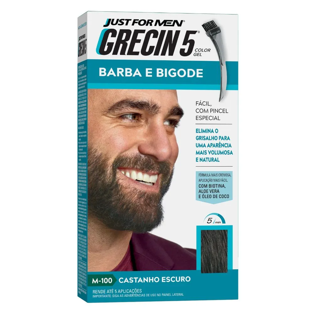 Grecin 5 Color Gel Barba E Bigode Castanho Escuro — | Farmácia Resyla