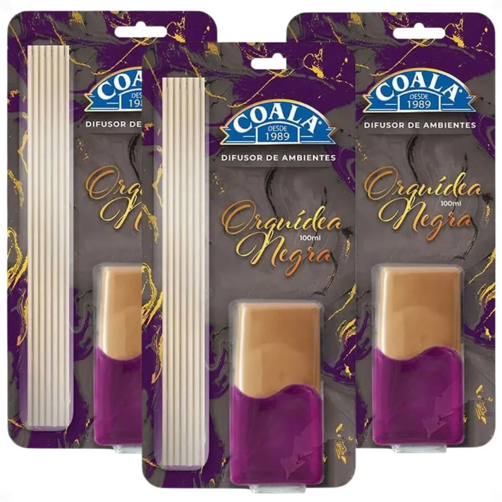 Kit Coala: 3 Difusores de Aroma Orquídea Negra 100ml — | Farmácia Resyla
