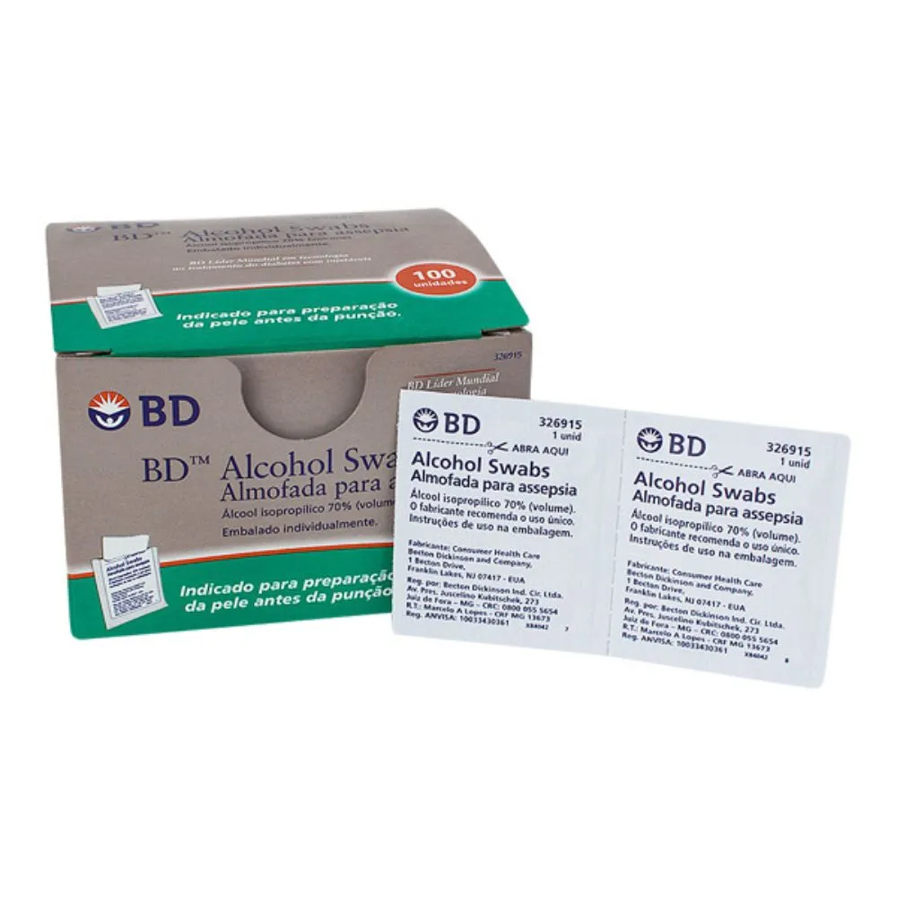 Álcool Swab Bd Com 100 Lenços — | Farmácia Resyla