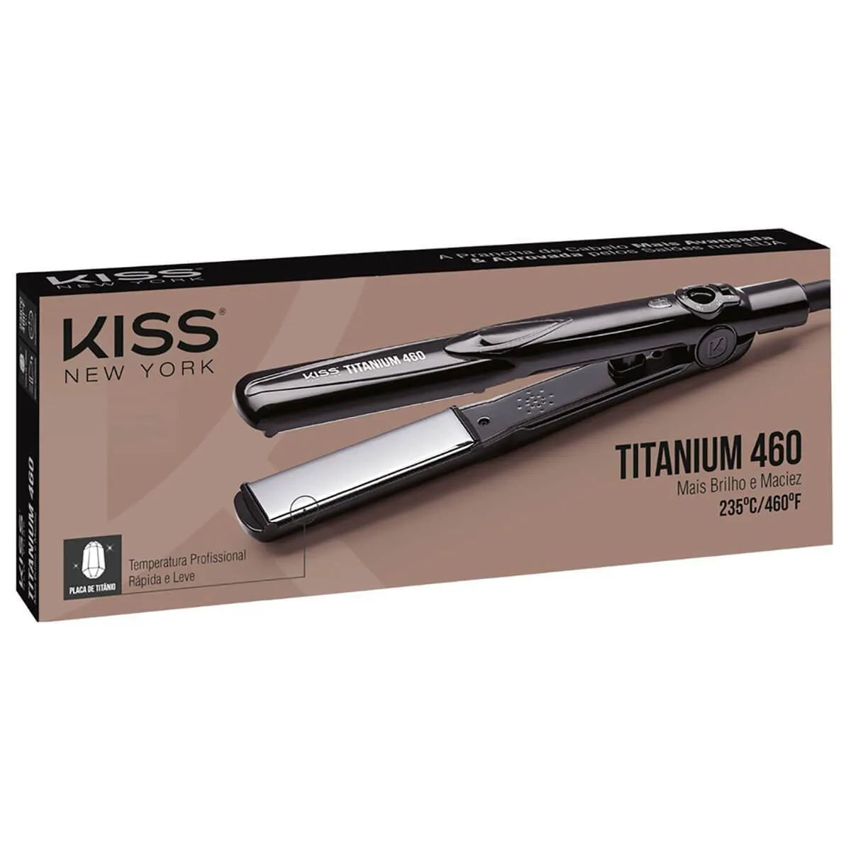 Prancha Profissional Kiss New York Titanium 460 — Kiss | Farmácia Resyla