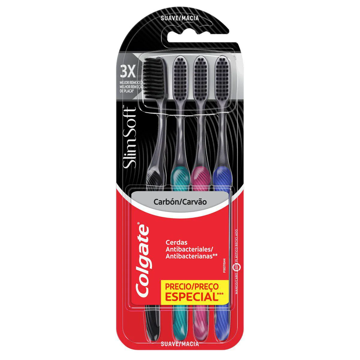 Kit Escova de Dente Colgate Slim Soft Black Carvão 4 unidades — Colgate | Farmácia Resyla
