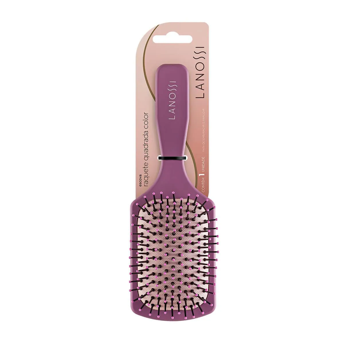 Escova de Cabelo Lanossi Color Raquete Quadrada - 1 unidade — | Farmácia Resyla