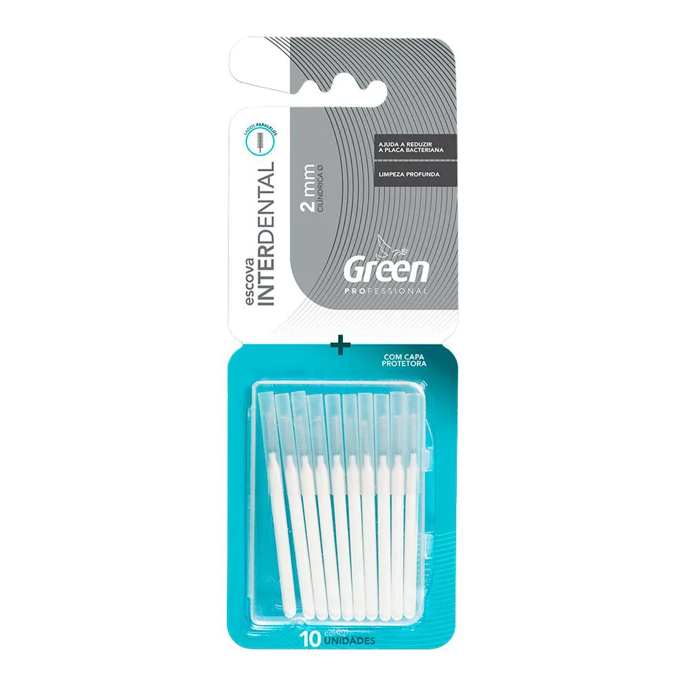 Escova Interdental Cilíndrica 2mm - 10 unidades - Green — | Farmácia Resyla