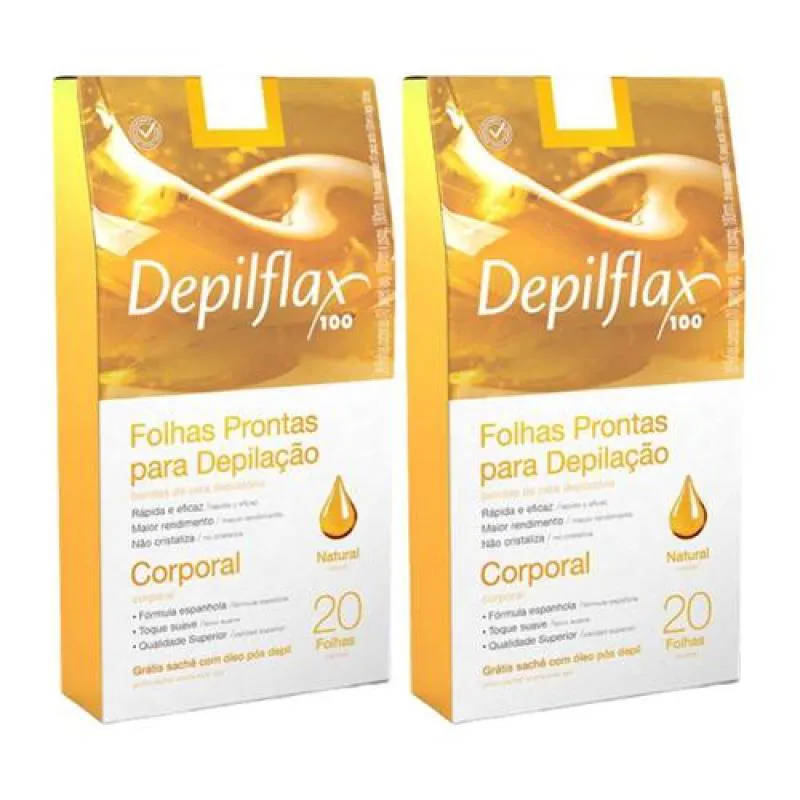 Kit 2x Folhas Prontas Corporais C 20 Uni Natural Depiflax — | Farmácia Resyla