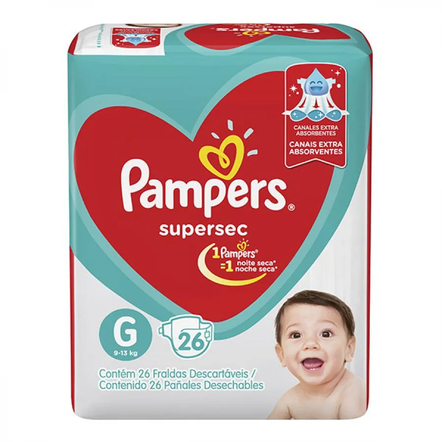 Fralda Pampers Supersec Tamanho G Com 26 Unidades — Pampers | Farmácia Resyla