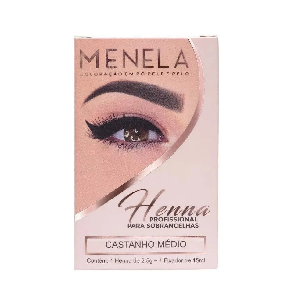 Kit Henna Sobrancelha Menela Castanho Médio 2,5g — | Farmácia Resyla