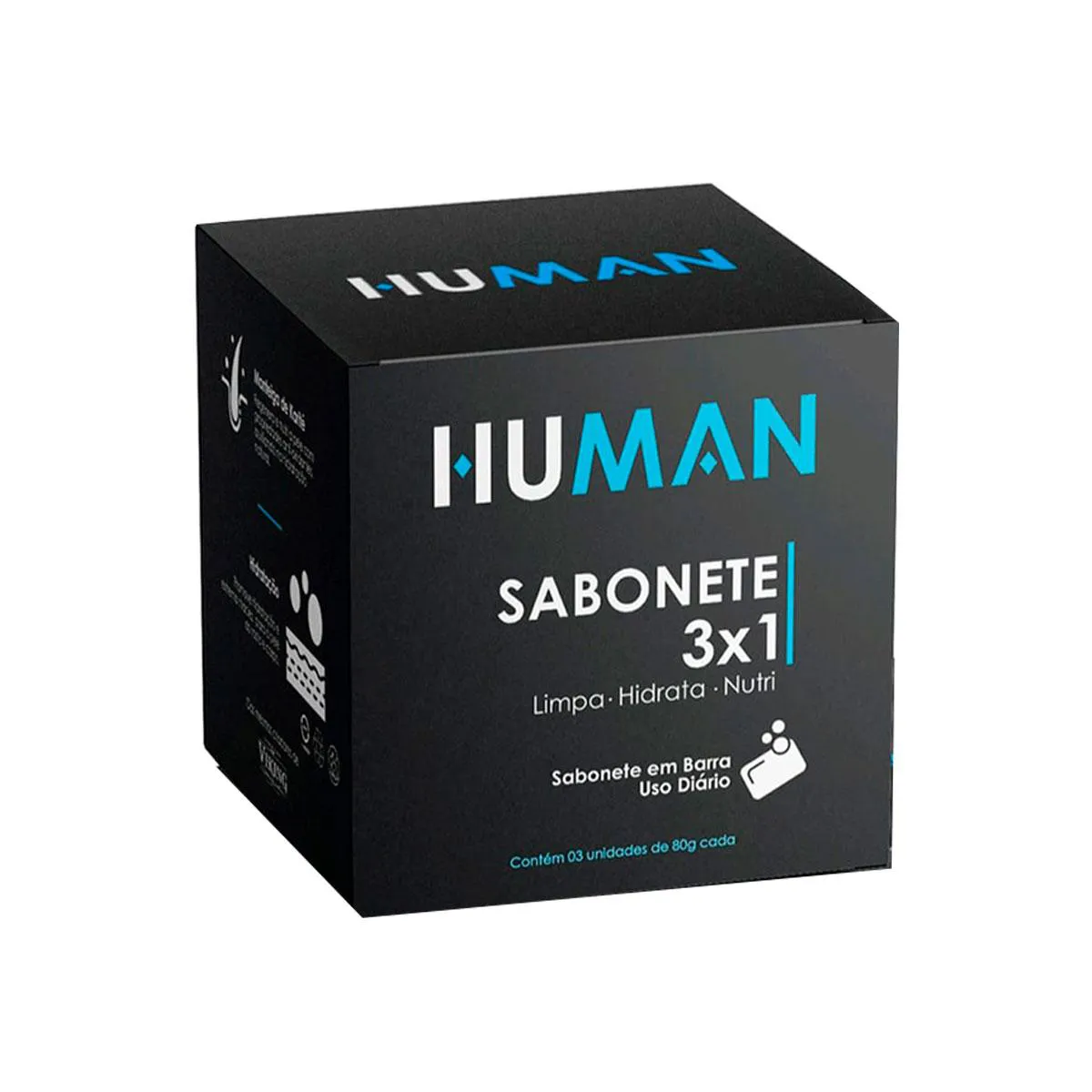 Sabonete 3x1 Human 3 unidades de 80g cada — | Farmácia Resyla