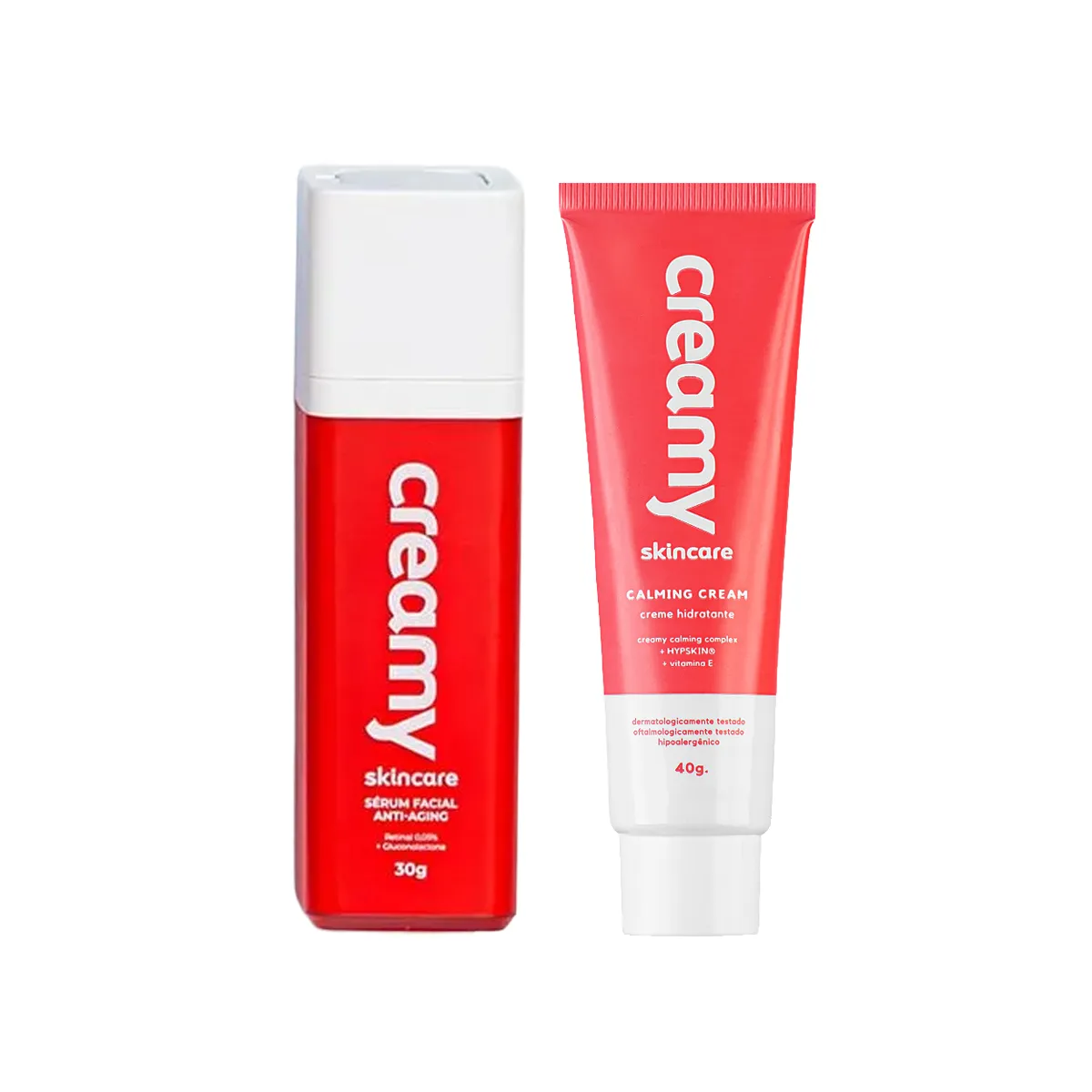 Kit Facial Creamy Skincare Creme Hidratante Calming Cream 40g + Sérum Anti-Idade Retinal 30g — | Farmácia Resyla