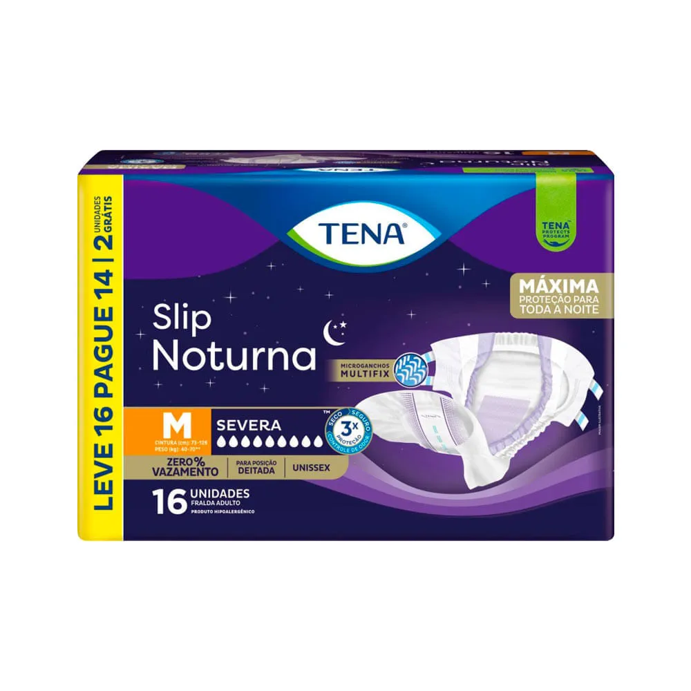Fralda Tena Slip Noturna 16 Tamanho M Severa — Tena | Farmácia Resyla