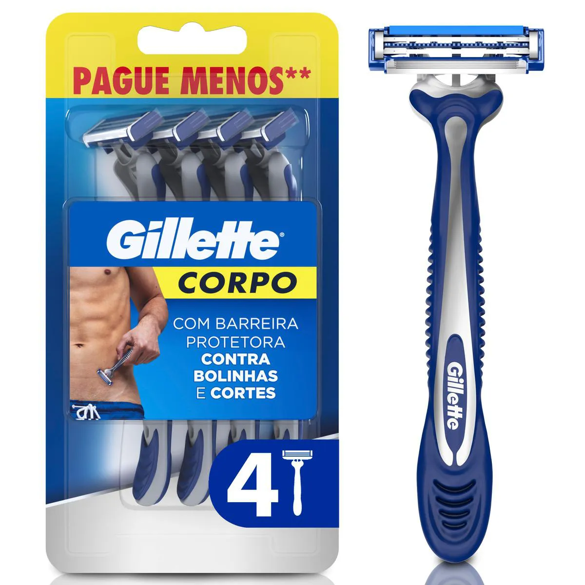 Aparelho para Depilação Gillette Corpo Descartável Leve 4 Pague 3 — Gillette | Farmácia Resyla