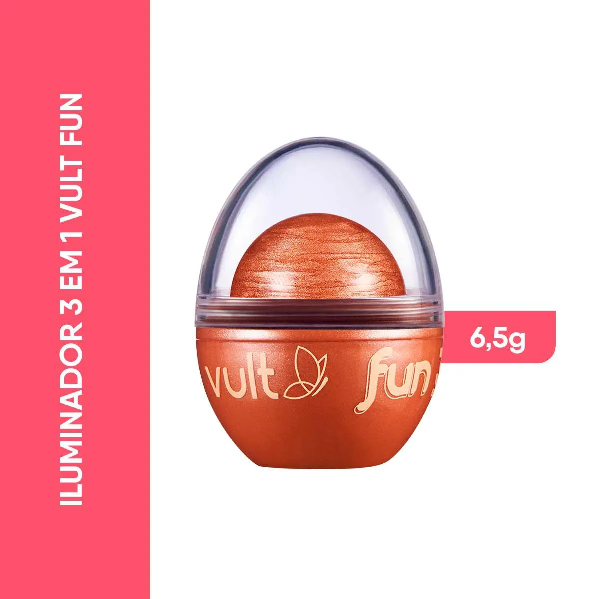 Iluminador Vult Fun 3 em 1 6,5g - Dourado Radiante — Vult | Farmácia Resyla