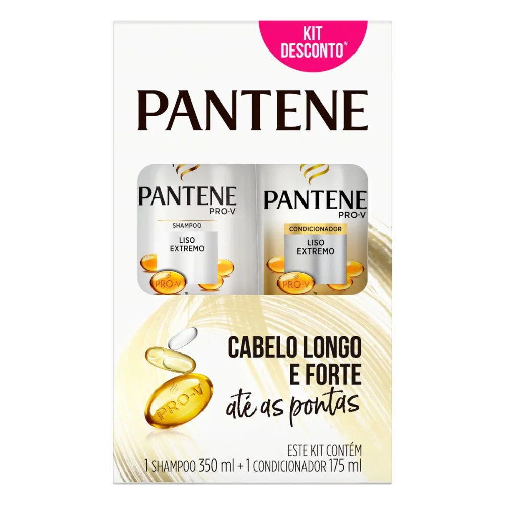 Shampoo+ Condicionador Pantene 350+175ml Liso Extremo — Pantene | Farmácia Resyla