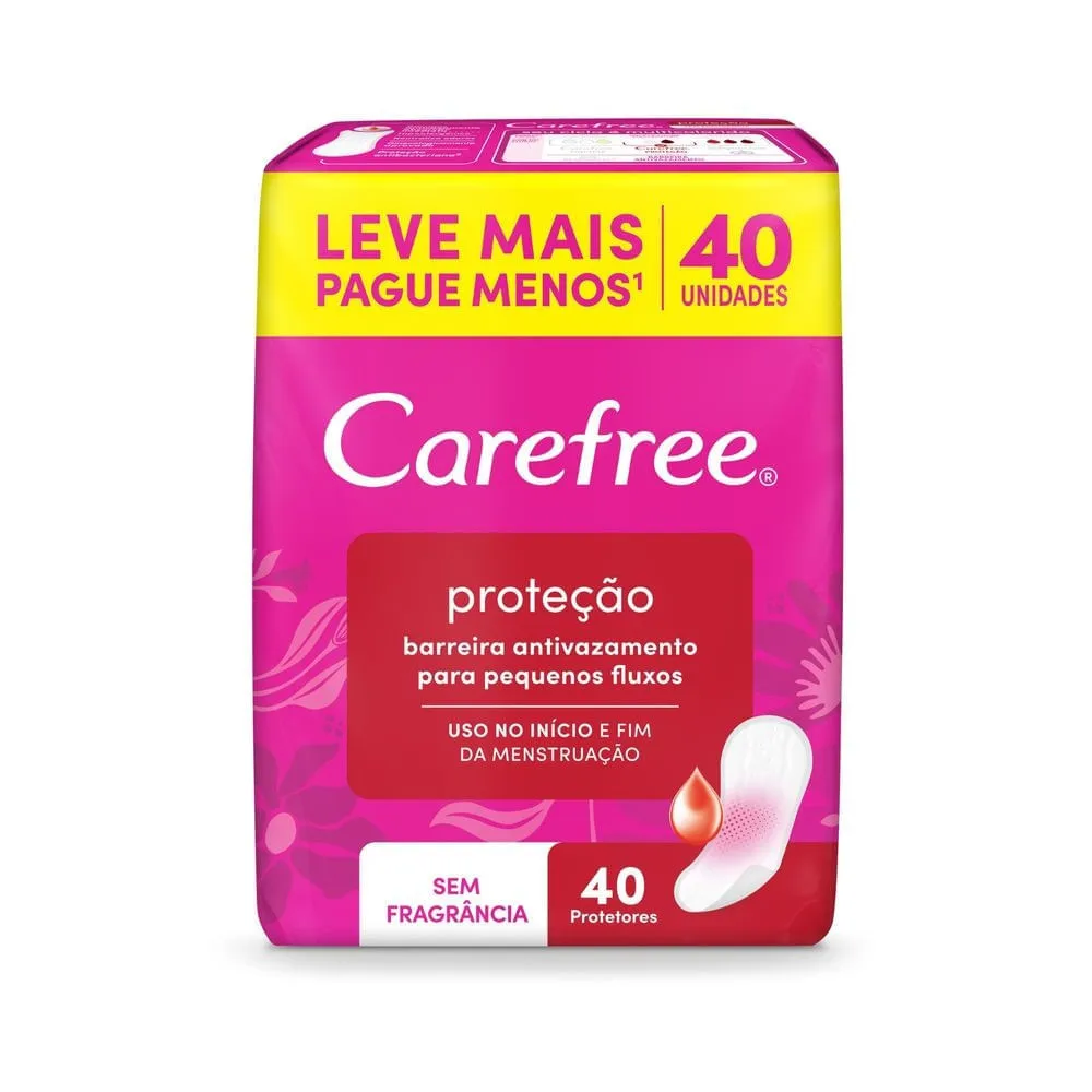 Protetor Diário Carefree Proteção Sem Fragrância 40 Unidades — Carefree | Farmácia Resyla