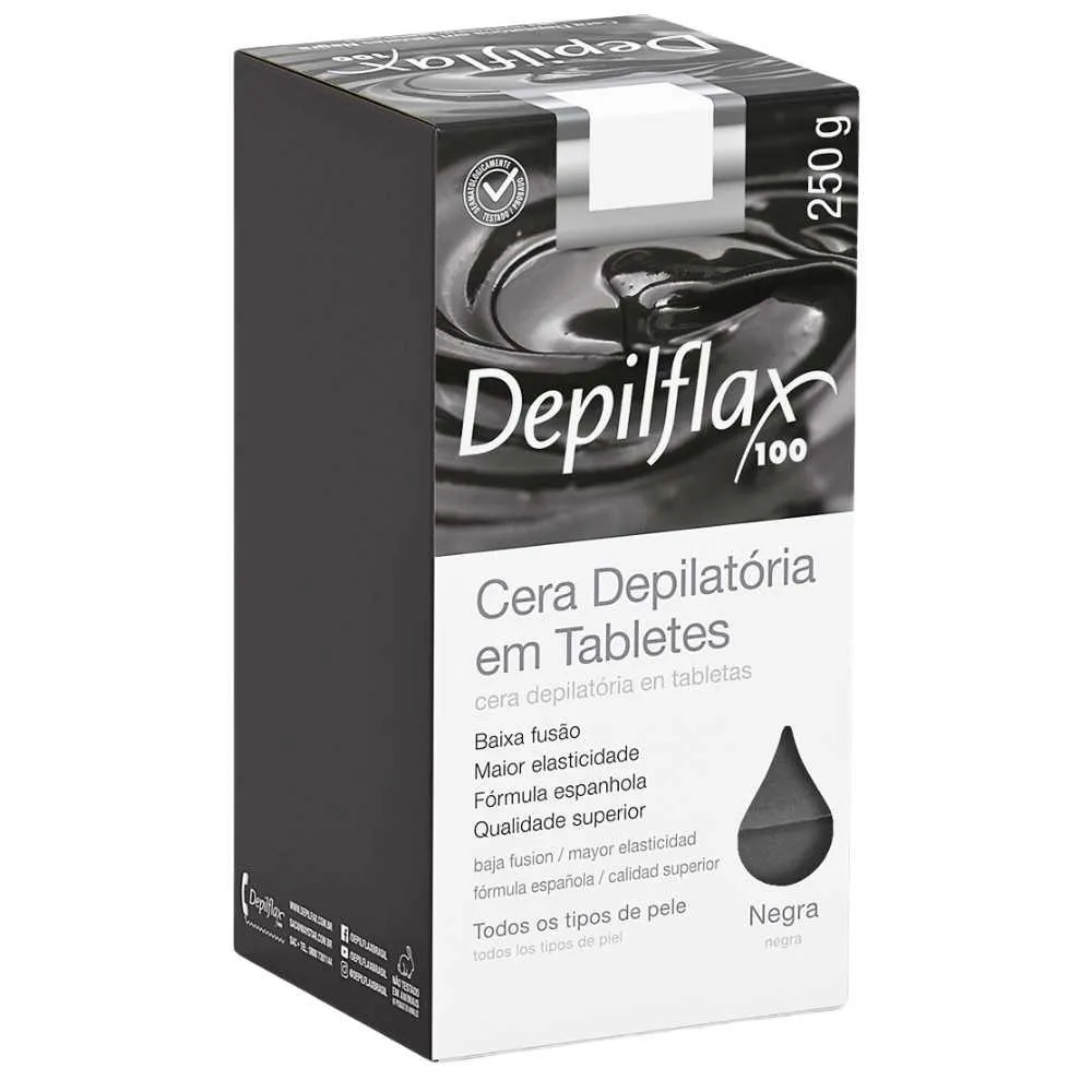 Cera Quente Depilatória Depilflax Negra 250g — | Farmácia Resyla