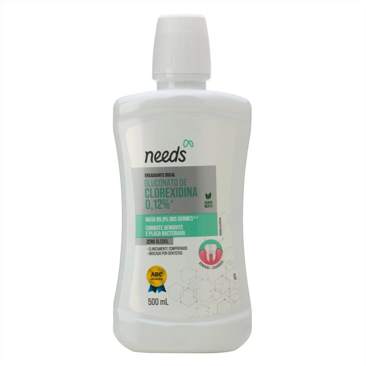 Enxaguante Bucal Needs Clorexidina 0,12% Menta Sem Álcool 500ml — Needs | Farmácia Resyla