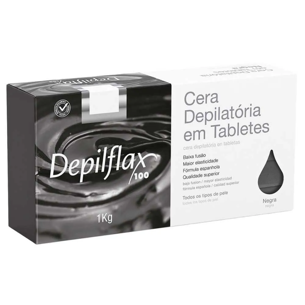 Cera Quente Depilatória Depilflax Negra 1kg — | Farmácia Resyla
