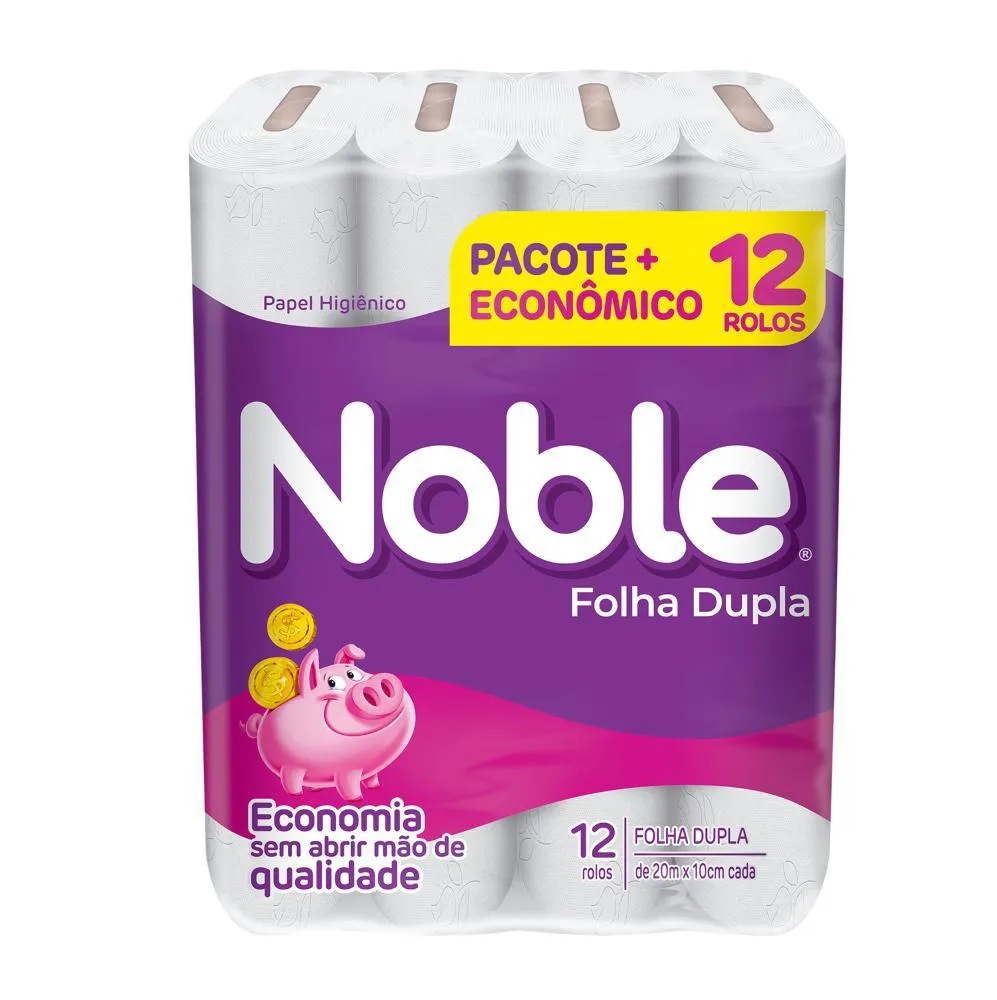 Papel Higiênico Noble Neutro Folha Dupla 12 Rolos de 20m — | Farmácia Resyla