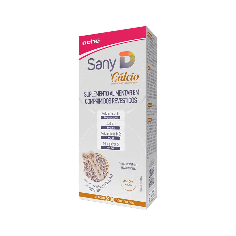 Suplemento Alimentar Sany D Vitamina D 2.000ui + Cálcio 300mg 30 Comprimidos — | Farmácia Resyla