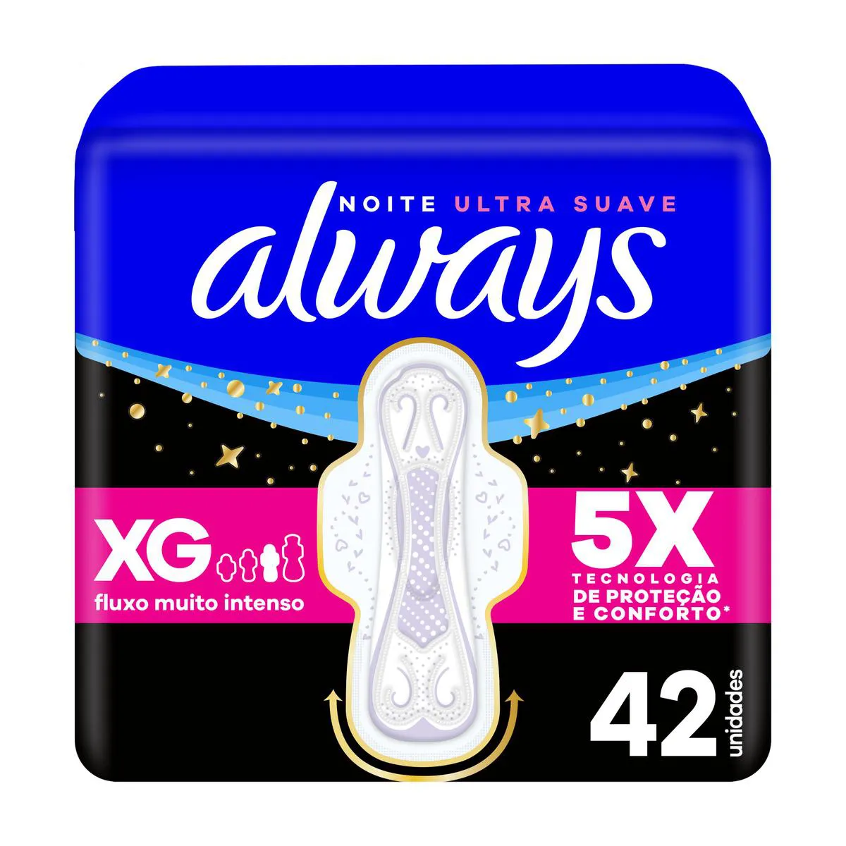 Absorvente Always Noite Ultra Suave com Abas 42 Unidades — Always | Farmácia Resyla