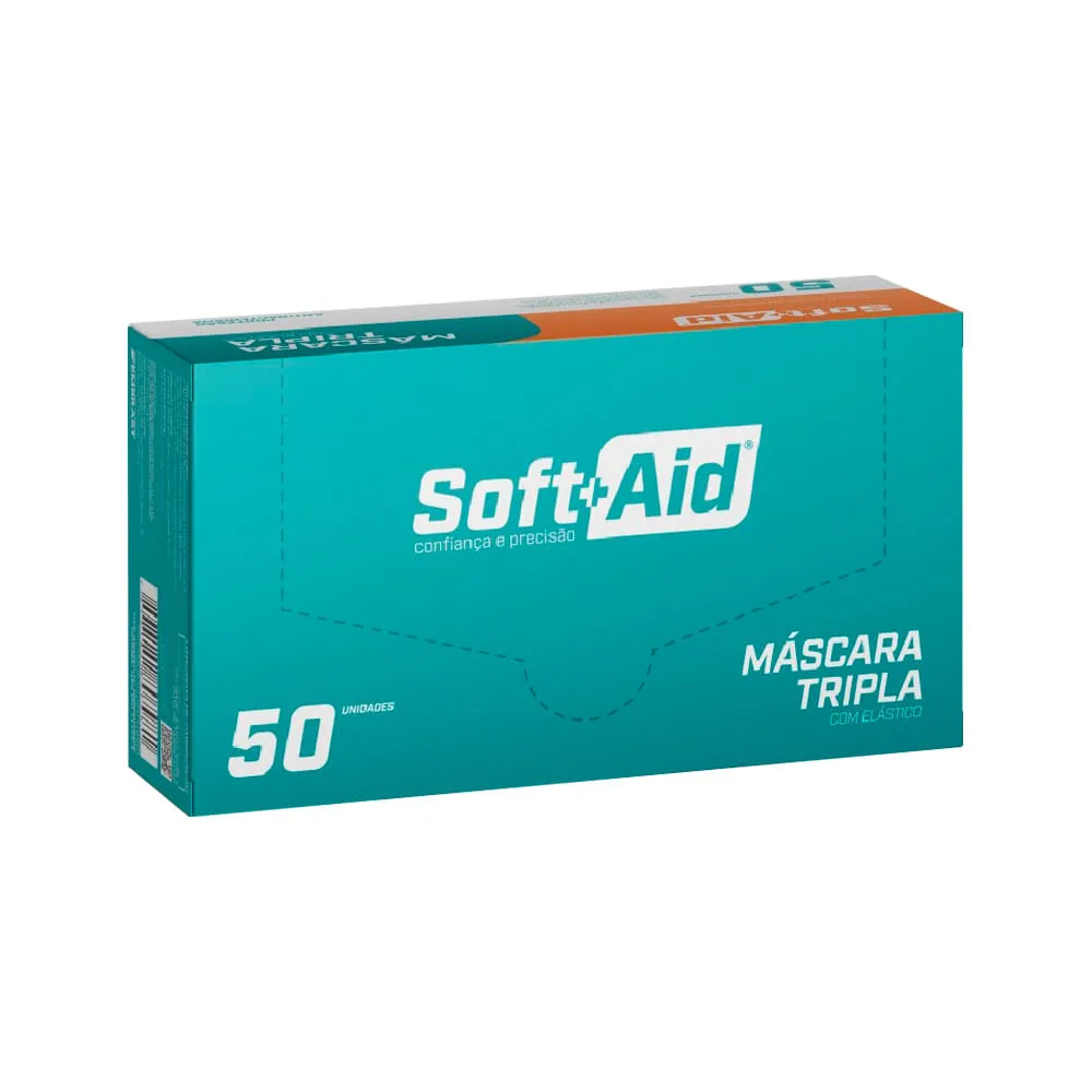 Mascara Descartavel Soft Aid Tripla Com 50 Unidades Com Elastico — | Farmácia Resyla