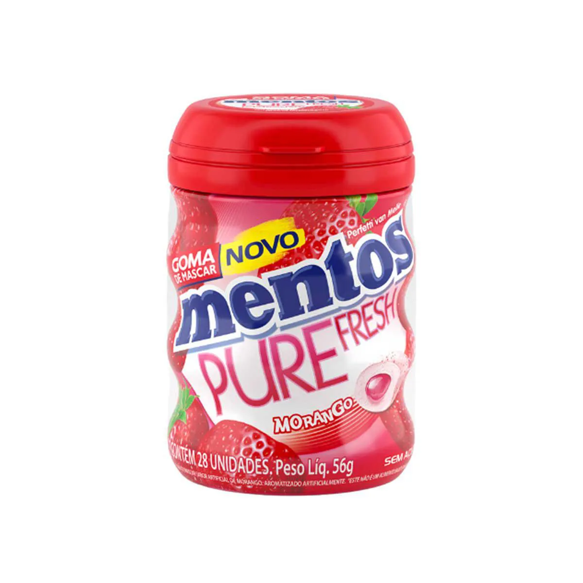 Goma de Mascar Mentos Pure Fresh Morango 56g — | Farmácia Resyla