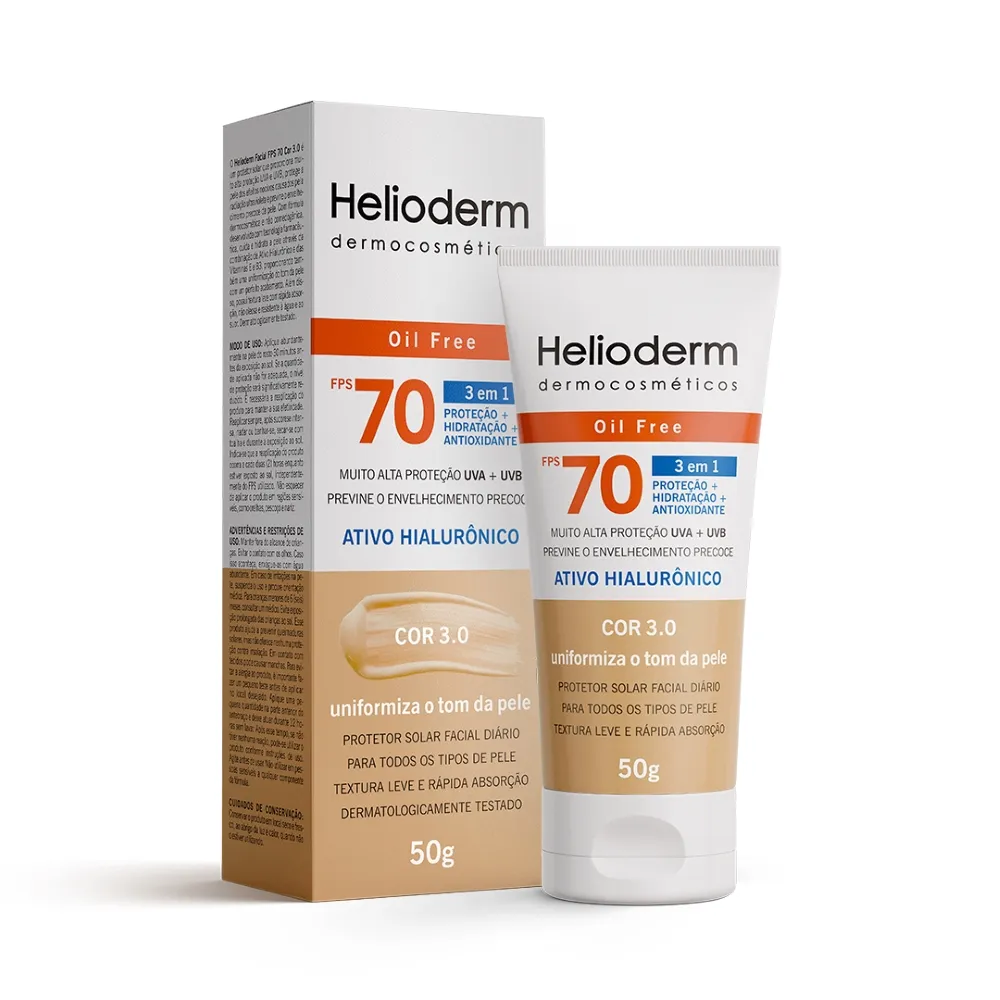 Protetor Solar Helioderm 50gr Fps70 Bege Medio — | Farmácia Resyla