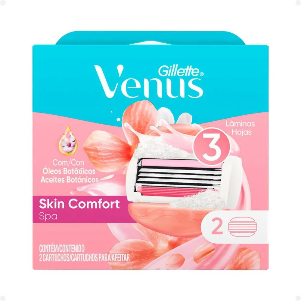 Carga para Aparelho Gillette Venus Skin Comfort Spa 2Un — Gillette | Farmácia Resyla
