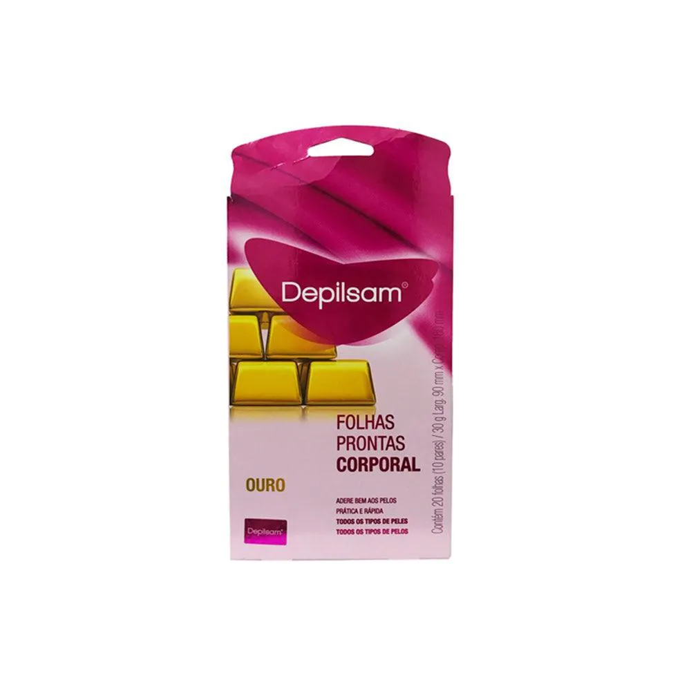 Folhas Prontas para Depilação Corporal Depilsam Ouro 20fls — Depilsam | Farmácia Resyla