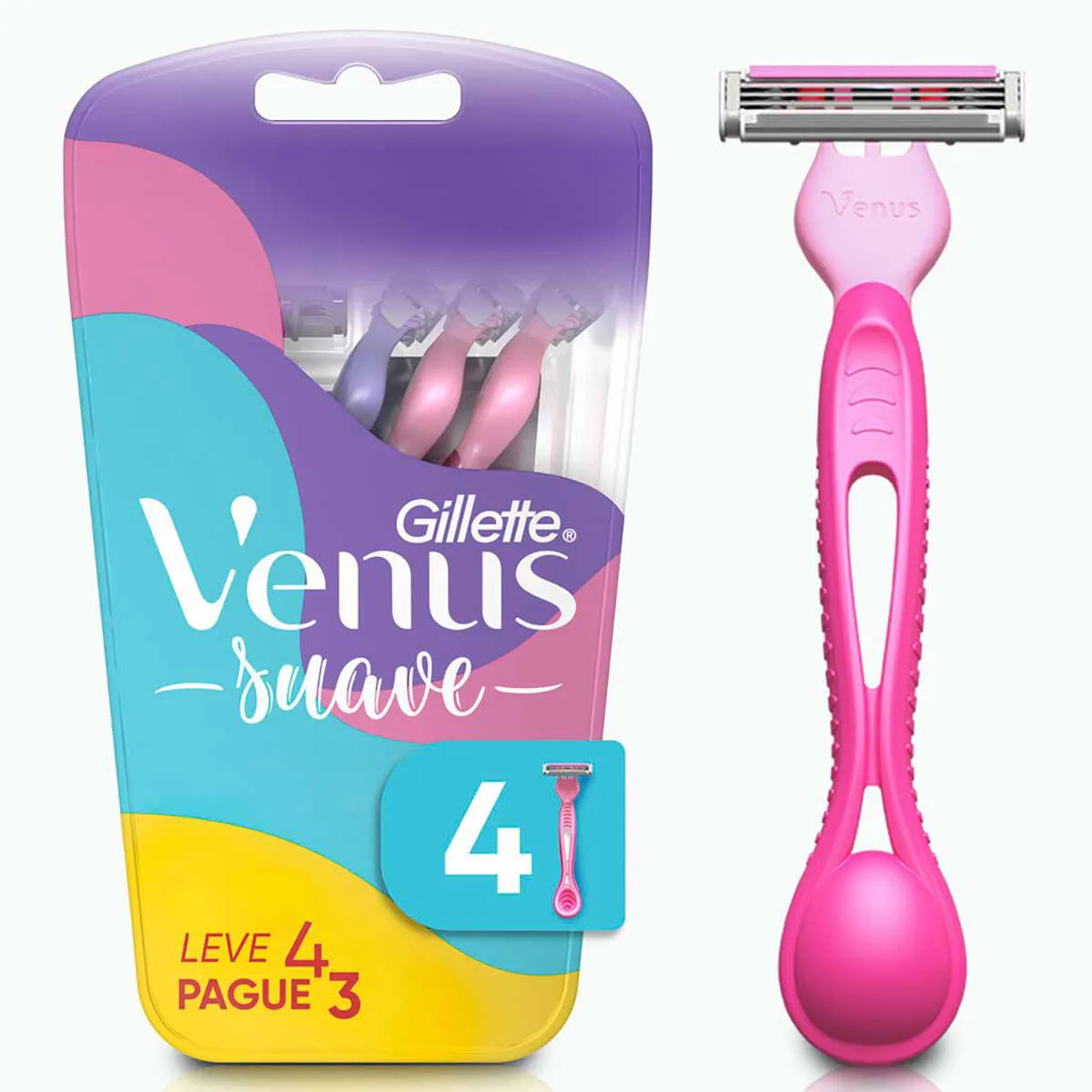 Aparelho de Depilar Descartável Gillete Venus Suave com 4 unidades — | Farmácia Resyla