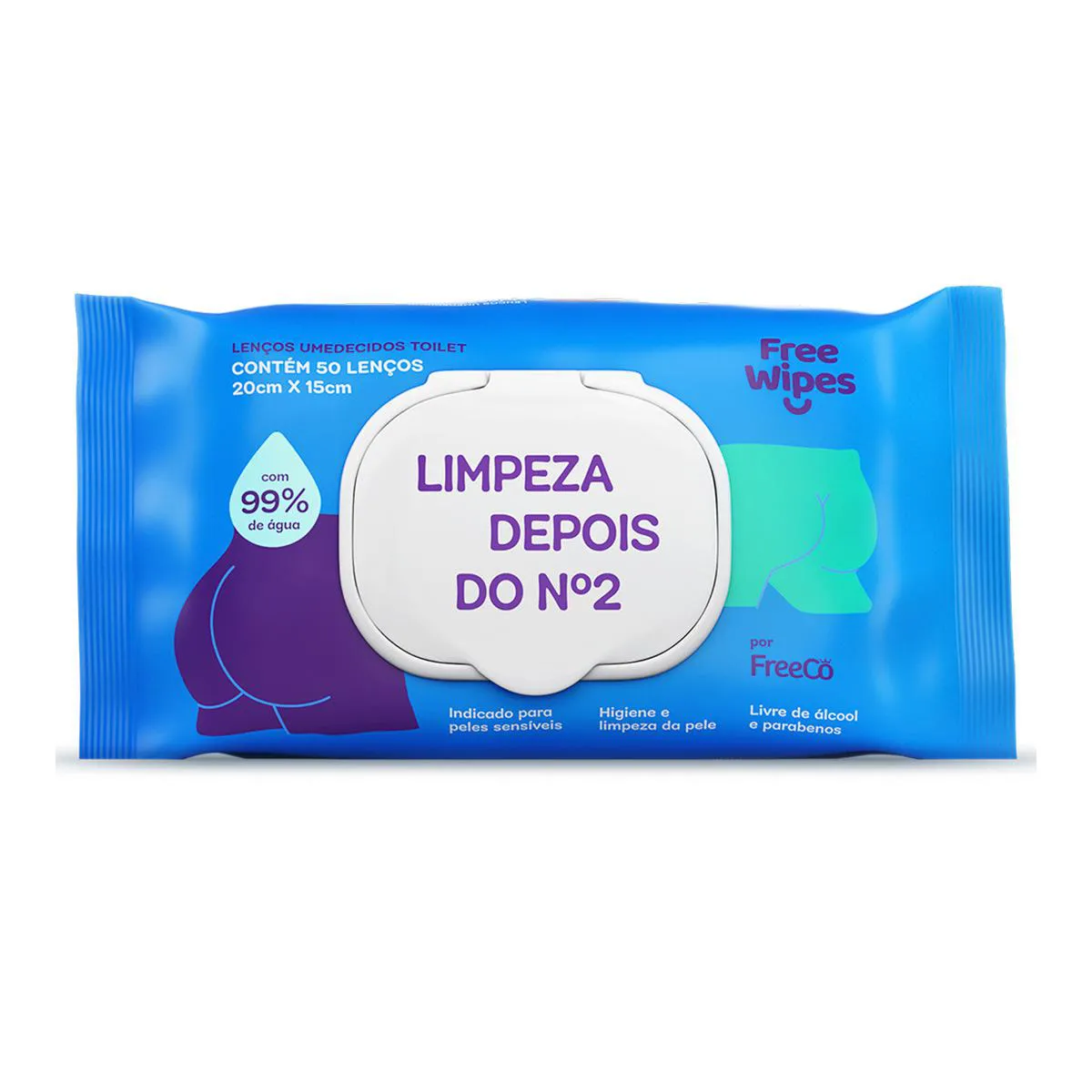 Lenço Umedecido Free Wipes Limpeza Depois do Nº2 50 unidades — | Farmácia Resyla