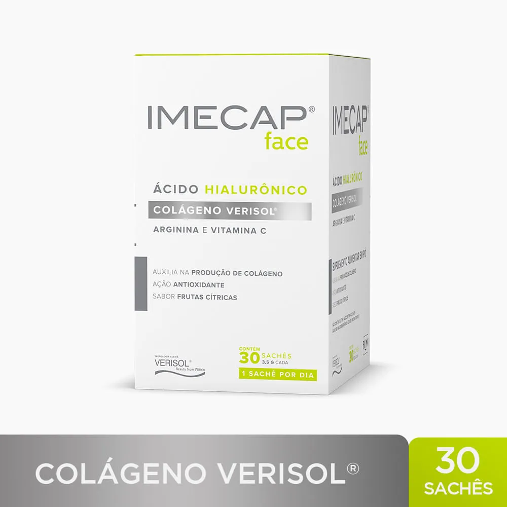 Imecap Face 30 Sachês - Colágeno Hidrolisado Verisol E Ácido Hialurônico — | Farmácia Resyla