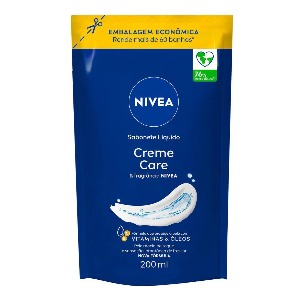Refil Sabonete Líquido Corporal Nivea Creme Care com 200ml — Nivea | Farmácia Resyla