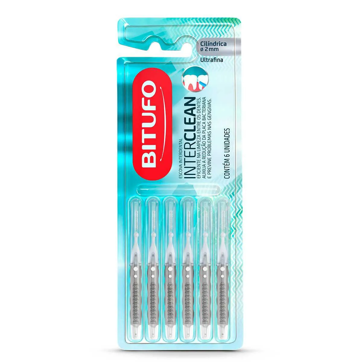 Escova de Dente Interdental Bitufo Interclean Ultrafina Cilíndrica com 6 unidades — | Farmácia Resyla