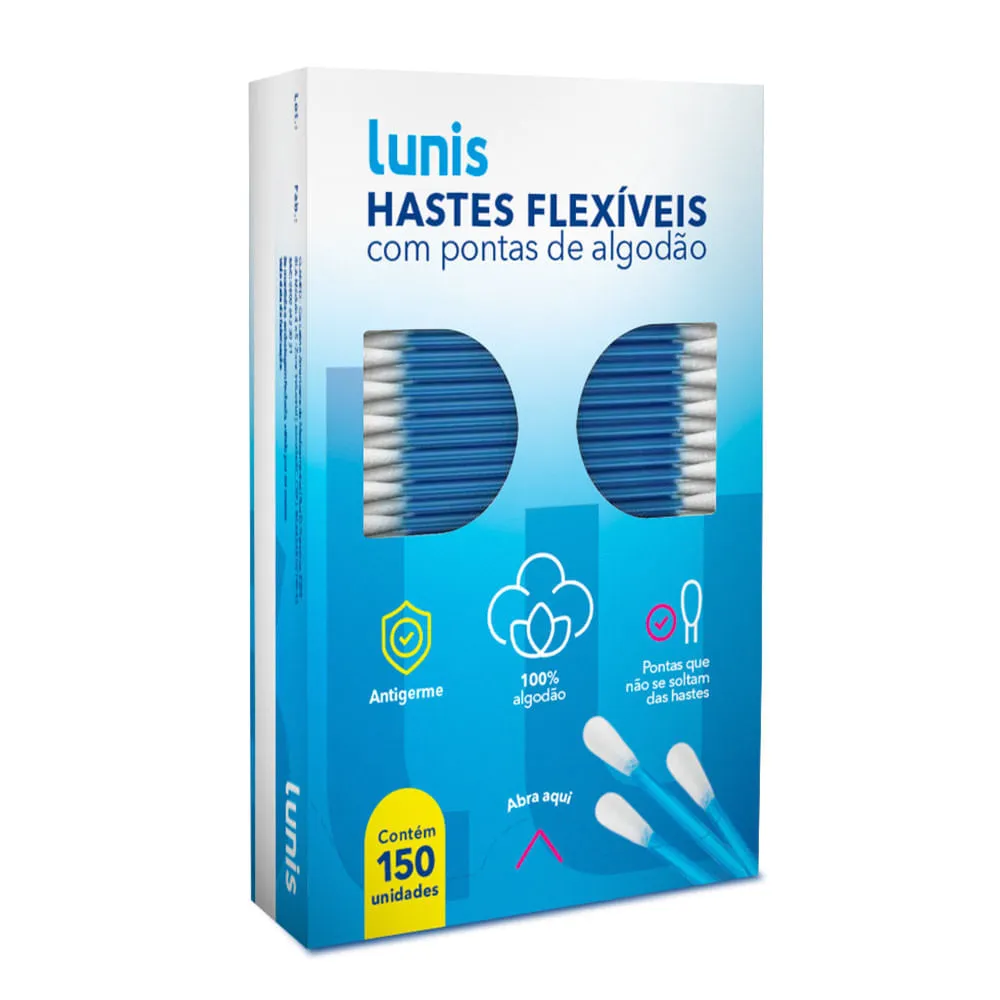 Hastes Flexiveis Lunis Com 150 Unidades — | Farmácia Resyla